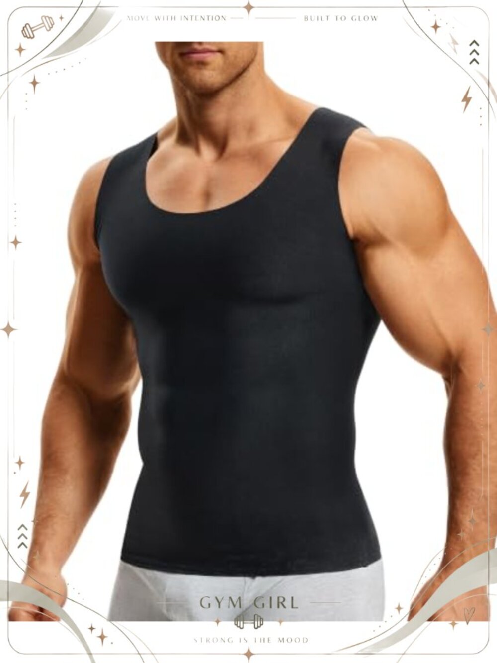 Mens Compression Tank Top Slimming Body Shaper Undershirt